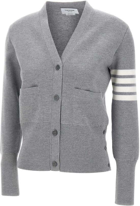 26FW 톰브라운 파인 메리노 울 4바 클래식 V넥 가디건 FKC207A00014055 GREY