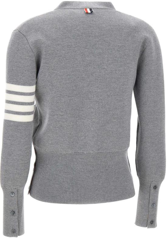 26FW 톰브라운 파인 메리노 울 4바 클래식 V넥 가디건 FKC207A00014055 GREY - THOM BROWNE