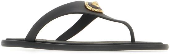 26SS 베르사체 알리아 러버 플랫 샌들 10162481A109831B00V BLACK - VERSACE