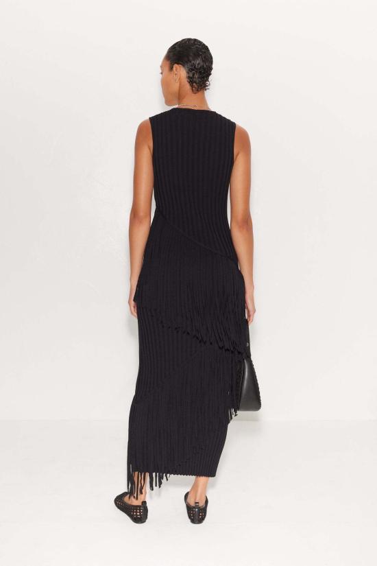 KNITWEAR NOVELTY 롱 원피스 Simon Miller 스파이럴 드레스 블랙 - OTHER BRANDS
