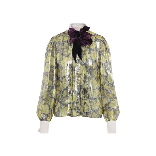 26SS 발렌티노 가라바니 블라우스 8B0AB8F6A63 4K1 BLU GIALLO VANIGLIA - VALENTINO GARAVANI