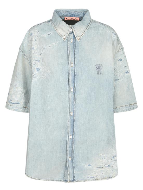 26SS 아크네 스튜디오 멘디드 데님 셔츠 BB0679 228 Blue