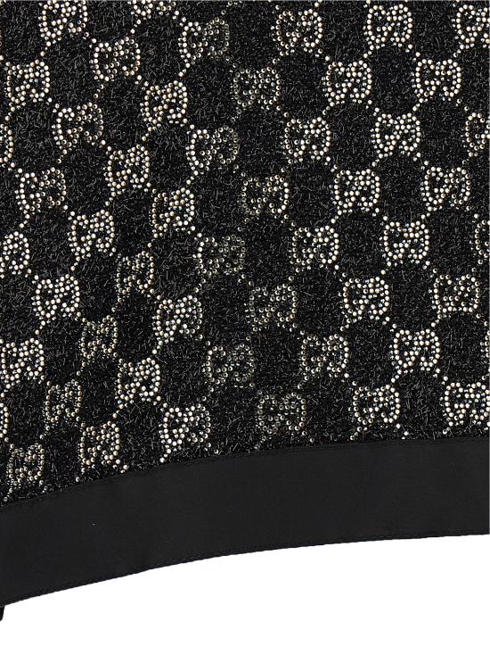 26SS 구찌 울 트위드 라메 탑 846682ZARWY1000 Black - GUCCI
