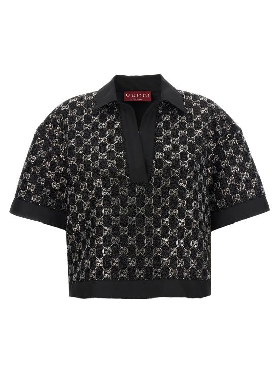 26SS 구찌 울 트위드 라메 탑 846682ZARWY1000 Black