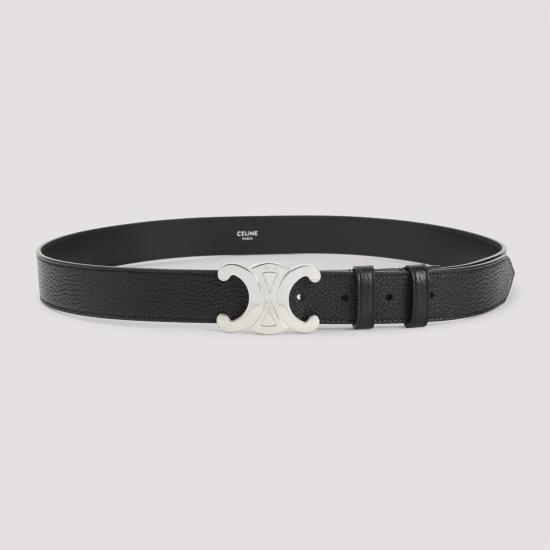 26FW 셀린느 그레인 카프스킨 라지 30mm 트리옹프 벨트 45BIE3AUY 38SI BLACK - CELINE