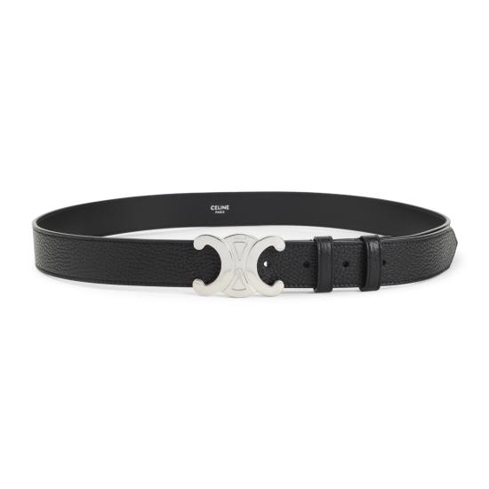 26FW 셀린느 그레인 카프스킨 라지 30mm 트리옹프 벨트 45BIE3AUY 38SI BLACK - CELINE