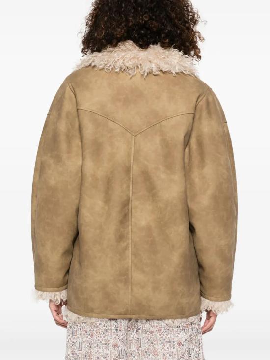 25FW 이자벨마랑에뚜왈 CLEA 클레아 퍼 시어링 코트 MA0427FAC3A01E 50TA TAUPE - ISABEL MARANT ETOILE