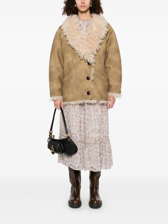25FW 이자벨마랑에뚜왈 CLEA 클레아 퍼 시어링 코트 MA0427FAC3A01E 50TA TAUPE - ISABEL MARANT ETOILE