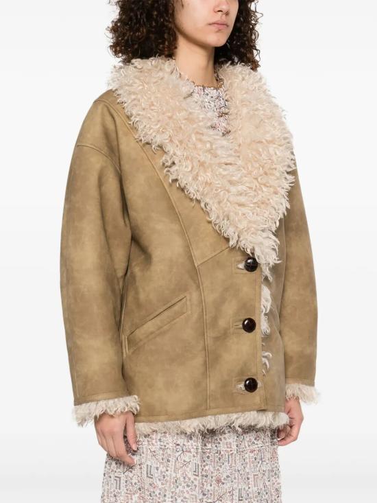 25FW 이자벨마랑에뚜왈 CLEA 클레아 퍼 시어링 코트 MA0427FAC3A01E 50TA TAUPE - ISABEL MARANT ETOILE