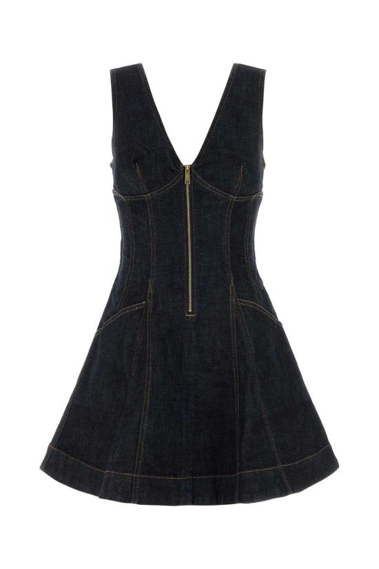 25FW 셀프 포트레이트 미디 원피스 PF25801SBLBLUE Denim