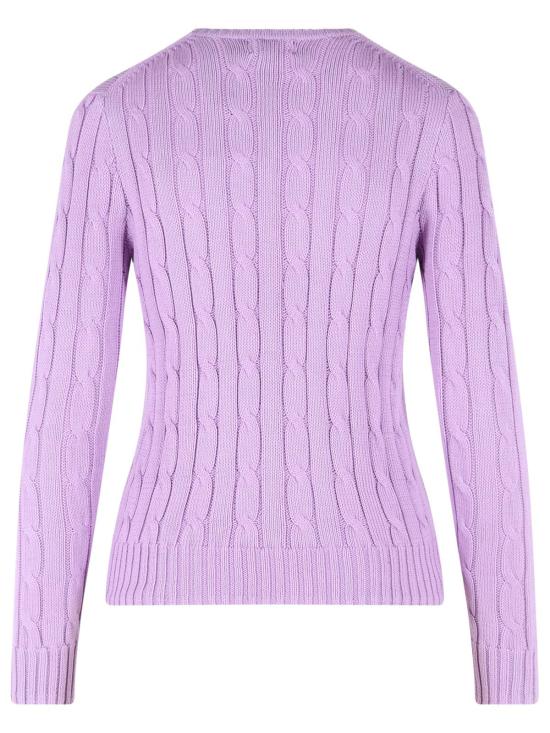 26FW 폴로 랄프로렌 포니 로고 피마코튼 케이블 니트 스웨터 211971869505 Liliac - POLO RALPH LAUREN