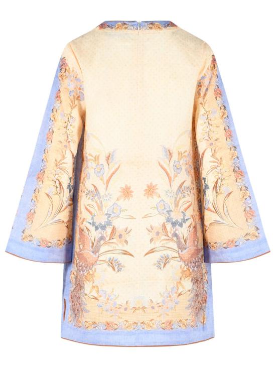 26FW 짐머만 숏 원피스 8076DSS262BISCUIT SCARF FLORAL Beige - ZIMMERMANN