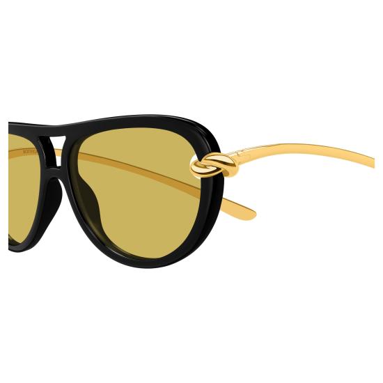 25FW 보테가베네타 선글라스 BV1418S 001 BLACK GOLD YELLOW - BOTTEGA VENETA