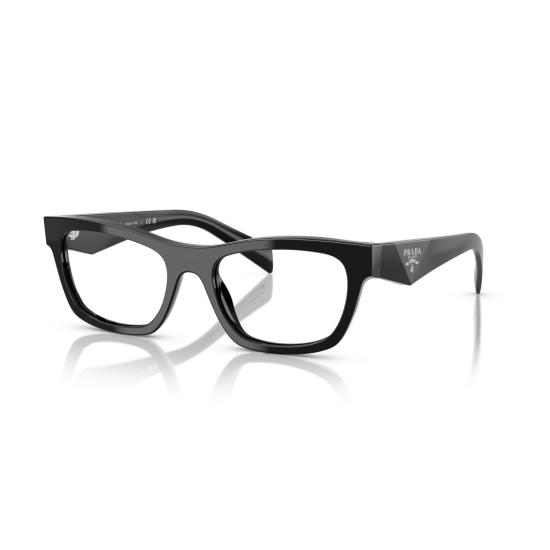 26SS 프라다 안경 0Pr B01v 직사각형 검정색 아세테이트 안경 - PRADA