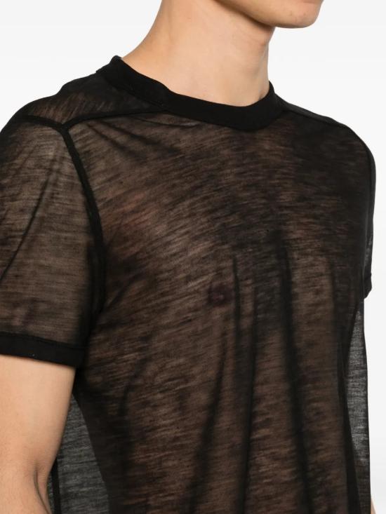 26SS 릭 오웬스 템플 숏 슬리브 티셔츠 RU01F2265 JWR 09 Black - RICK OWENS