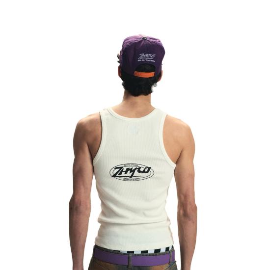 ZHYRO 민소매 티셔츠 ZHY LOGO TANKTOP WHITE