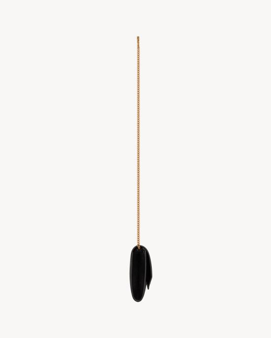 26SS 생로랑 그레인 레더 업타운 체인 지갑 6077881GF0J1000 Black - SAINT LAURENT