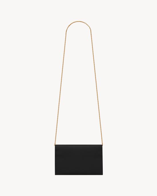 26SS 생로랑 그레인 레더 업타운 체인 지갑 6077881GF0J1000 Black - SAINT LAURENT