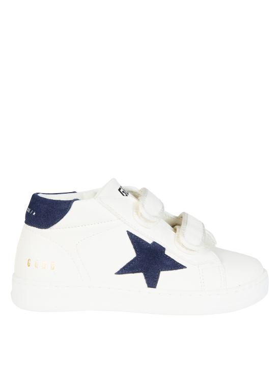 26SS [키즈] 골든구스 JUNE 준 벨크로 스니커즈 GJF00386 F003322 103 WHITE DARK BLUE 10357 BIANCO