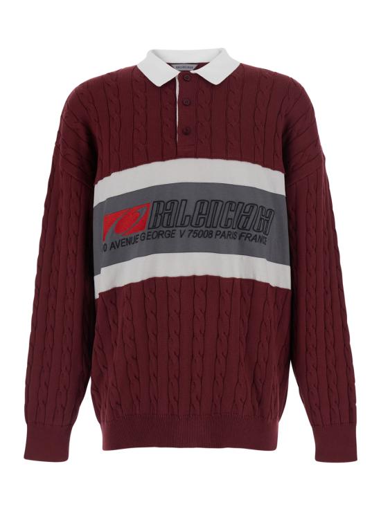 26SS 발렌시아가 폴로 티셔츠 865803T34436069 Bordeaux