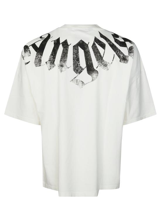 26SS 팜앤젤스 빅 넥 로고 루즈 티셔츠 PMAA10DS26JER002 0310 BIANCO - PALM ANGELS
