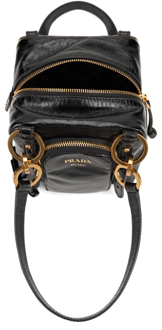 25SS 프라다 댕글 미니 레더 토트백 1BB137VOOO2CYRF0002 black - PRADA
