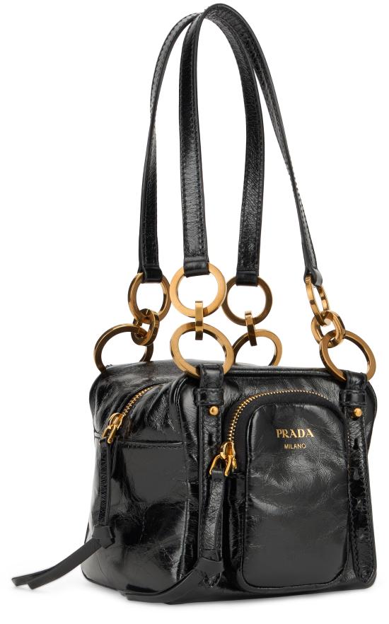 25SS 프라다 댕글 미니 레더 토트백 1BB137VOOO2CYRF0002 black - PRADA