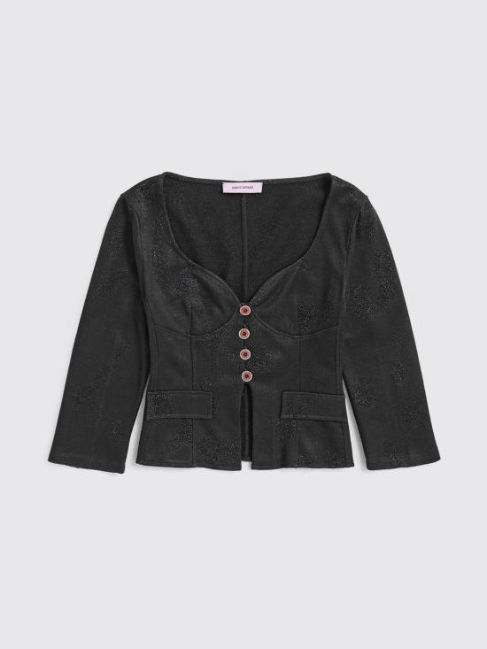 26SS 마카파니 긴팔 티셔츠 M25I1ASJB015JL00900 Black - MACCAPANI