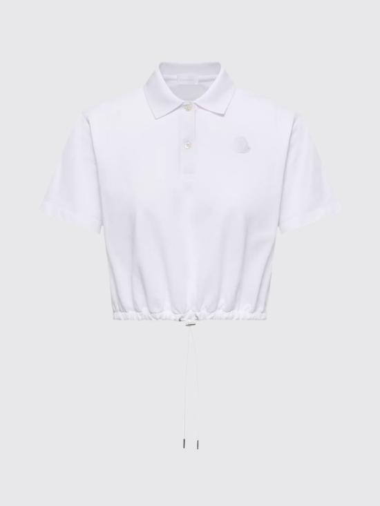 26SS 몽클레어 크롭 코튼 피케 폴로 셔츠 L10938A0000589A16 00A White