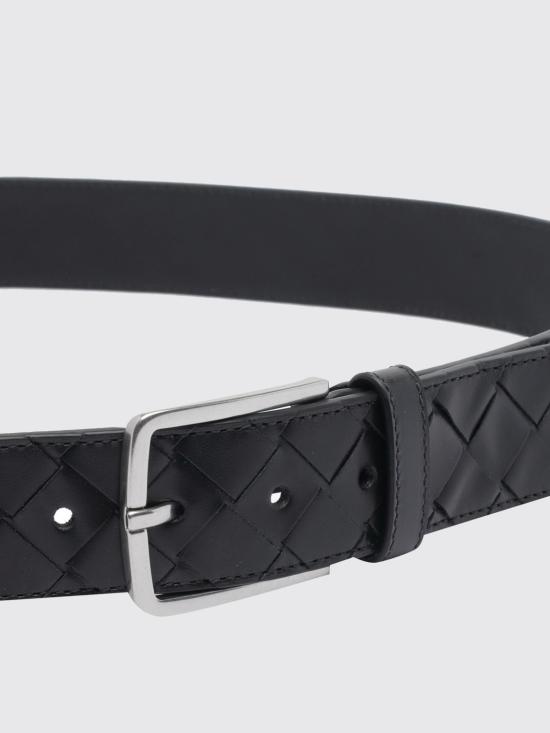 26SS 보테가베네타 인트레치아토 레더 벨트 609182V3IM1 8803 Black - BOTTEGA VENETA