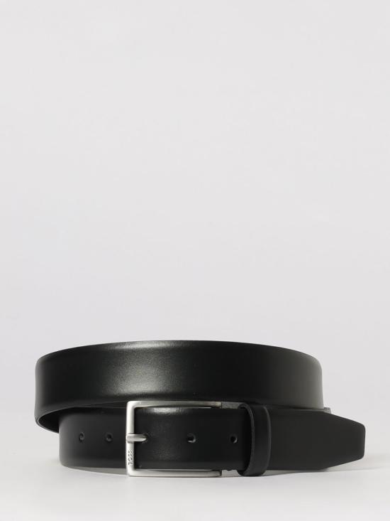 26SS 보스 가죽 벨트 50491834 001 Black