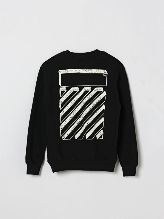 26SS [키즈] 오프화이트 풀오버 OBBA001S26FLE008 001 Black - OFF WHITE