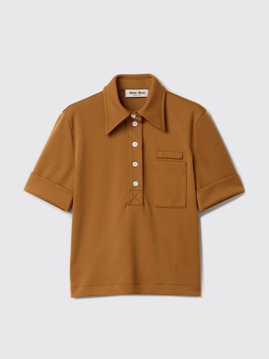 26SS 미우미우 폴로 티셔츠 MT2204SOOO14OA F0401 Brown