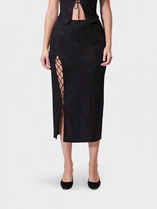 26SS 마카파니 롱 스커트 25EM2M0C0904796F991 Black
