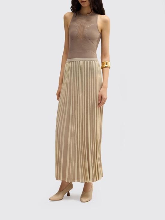 26SS 마카파니 롱 스커트 M26E1ACMN006MN13156 Beige - MACCAPANI