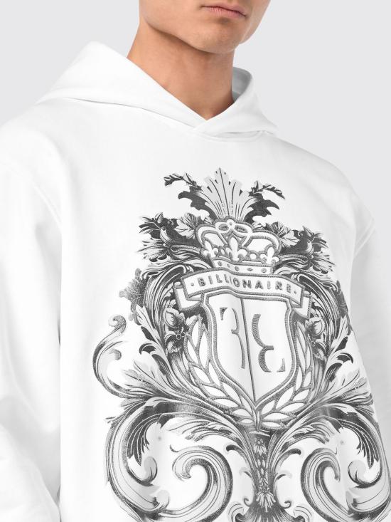 26SS 빌리어네어 후드 티셔츠 IAECMJB3693BTE004N 01 White - BILLIONAIRE