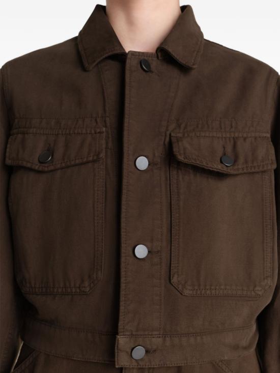 26SS 르메르 다잉 헤비 브로큰 트윌 크롭 블루종 OW1191 LD1068 423 CACAO DOM - LEMAIRE