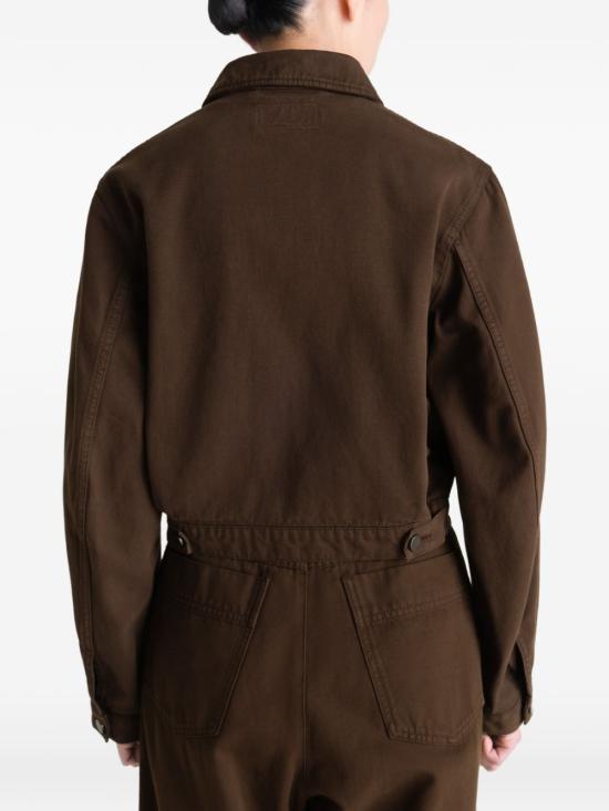 26SS 르메르 다잉 헤비 브로큰 트윌 크롭 블루종 OW1191 LD1068 423 CACAO DOM - LEMAIRE