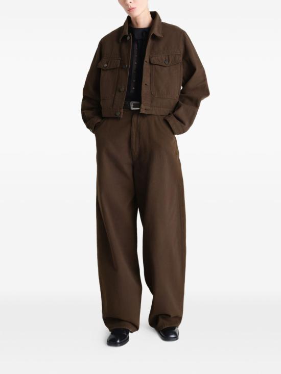 26SS 르메르 다잉 헤비 브로큰 트윌 크롭 블루종 OW1191 LD1068 423 CACAO DOM - LEMAIRE