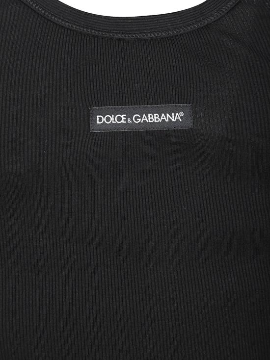 26SS 돌체앤가바나 로고 프린트 코튼 탱크 탑 G8PA8TG7P3IN0000 Black - DOLCE & GABBANA