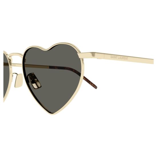 25FW 생로랑 선글라스 하트 모양 , 광택 있는 금색 프레임 - SAINT LAURENT