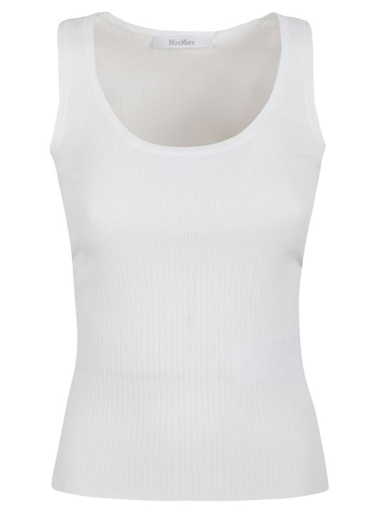 26SS 막스마라 기로 비스코스 탱크 탑 2611361032600 001 White