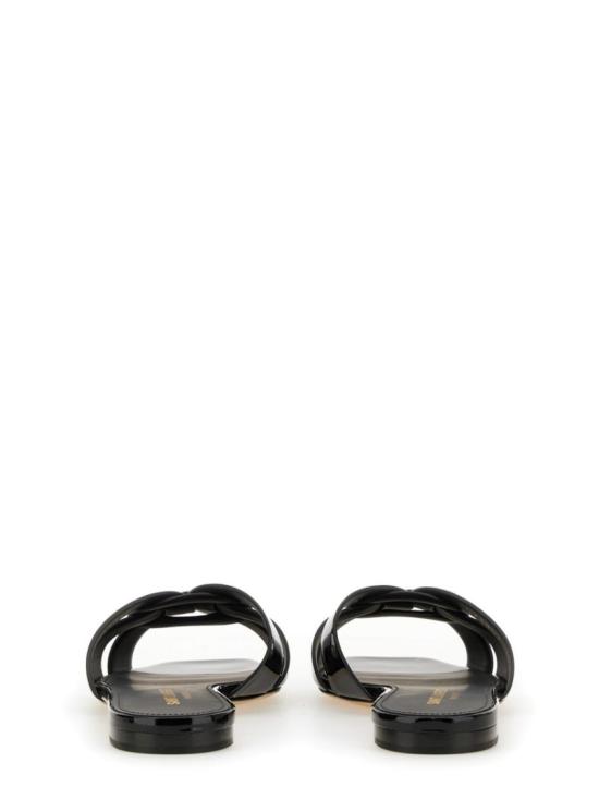  생로랑 페이턴트 레더 트리뷰트 플랫 뮬 571952 B8I001000 Black - SAINT LAURENT