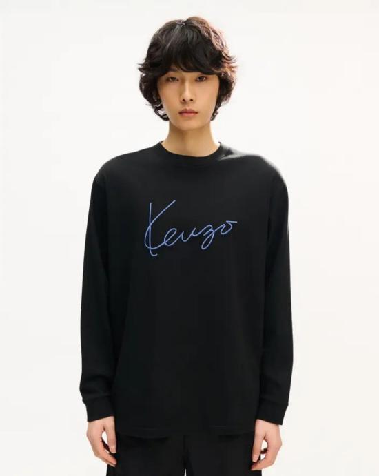 26FW 겐조 긴팔 티셔츠 FG65TL3614SG 99J BLACK Black - KENZO