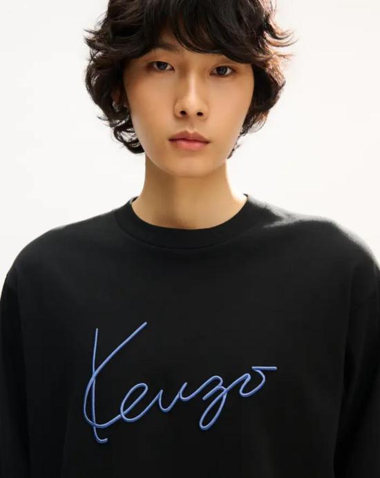 26FW 겐조 긴팔 티셔츠 FG65TL3614SG 99J BLACK Black - KENZO