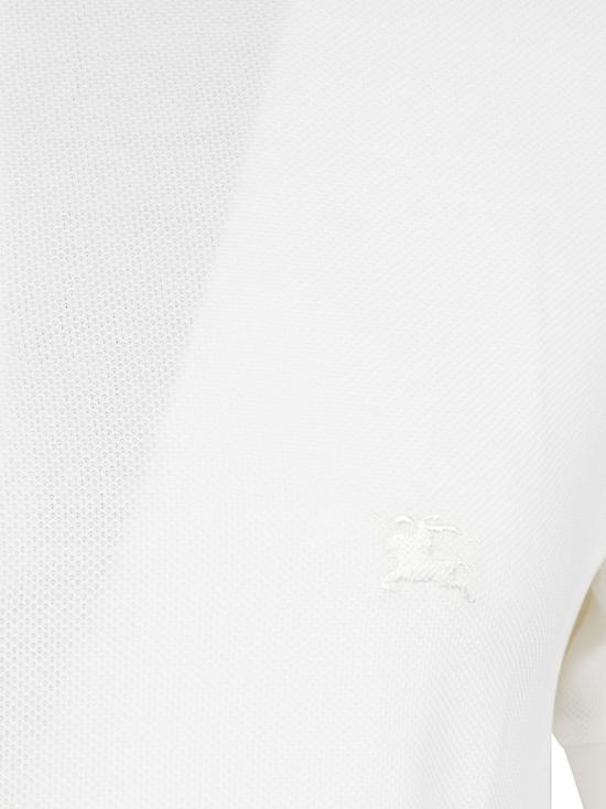26SS 버버리 체크 트리밍 코튼 폴로셔츠 8126955 B7078 White - BURBERRY