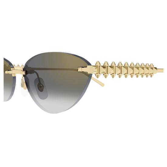 25FW 까르띠에 선글라스 그라데이션 렌즈와 피라미드 스터드 장식이 있는 테 없는 - CARTIER