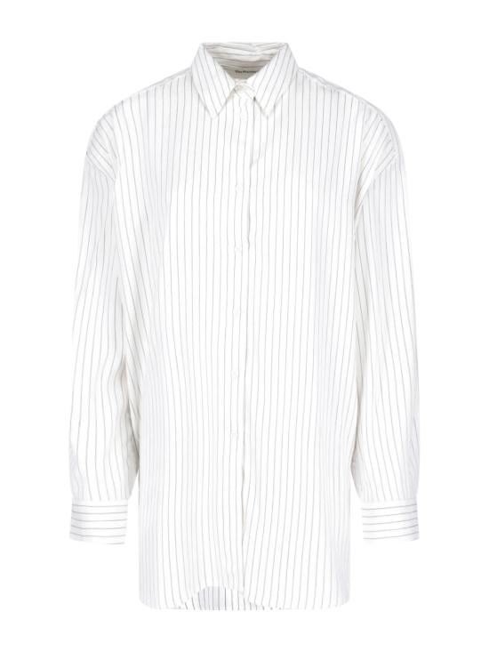 26SS 더프랭키샵 셔츠 OANA FLUID BUTTON UP SHIRT WHITE BLACK STRIPE White