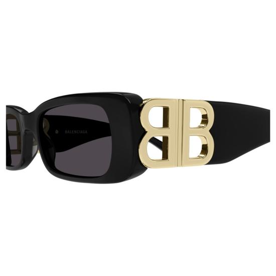 25FW 발렌시아가 선글라스 금색 디테일이 있는 직사각형 검정색 - BALENCIAGA