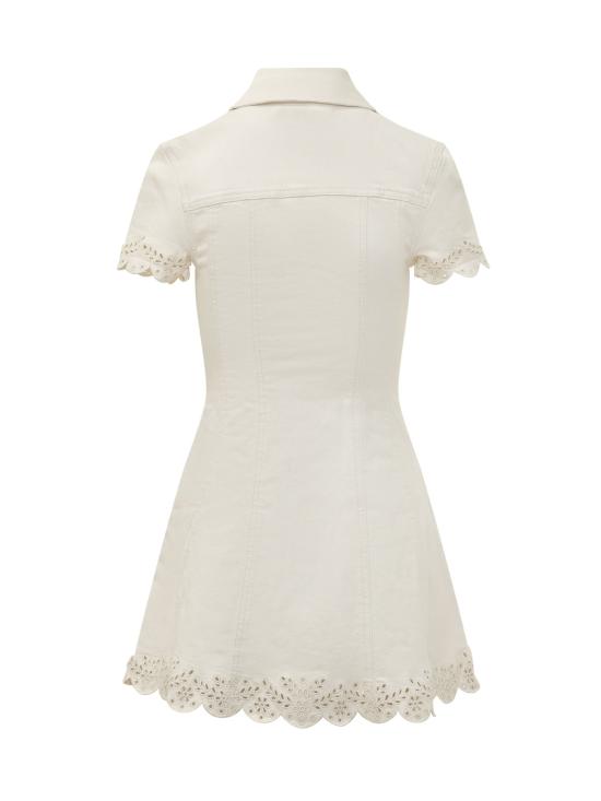 26SS 셀프 포트레이트 브로더리 칼라 데님 미니 드레스 SS26824SC CREAM Bianco - SELF PORTRAIT